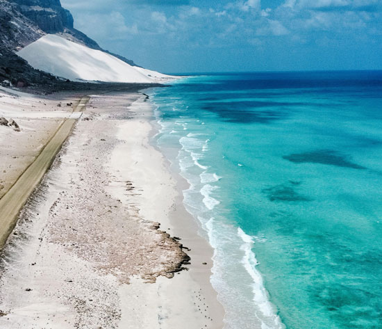 Socotra White Sand Dunes and Azure Sea