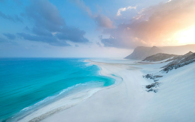 Beautiful sunrise above Detwah lagoon on the Socotra island